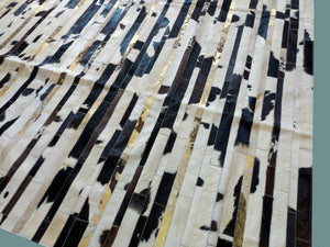 Alfombra Cuero Patchwork Stripes Metalizados 2,0 x 3,0 mts.