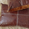 Cojín Almohadón 100% Cuero color Choco, medida 40 x 60 cms.