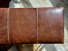 Banqueta Cuero Chocolate Vintage, Estructura hierro X. Medidas 120 x 40 x 45 cms. (Copia)
