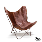 Silla BKF Butterfly - Funda Cuero Tapicería Habano Vintage
