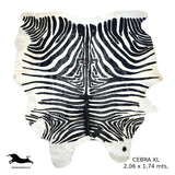 Alfombra Cebra Cuero Natural Animal Print, Talla XL / 2,06 x 1,74 mts.