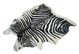 Alfombra Cebra Cuero Natural Animal Print, Talla XL / 2,06 x 1,74 mts.