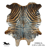 Alfombra Cebra Cuero Natural Animal Print, Talla XL / 2,12 x 1,70 mts.