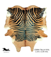 Alfombra Cebra Cuero Natural Animal Print, Talla XXXL / 2,34 x 2,04 mts.