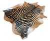 Alfombra Cebra Cuero Natural Animal Print, Talla XXXL / 2,34 x 2,04 mts.