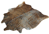 Alfombra Cuero Natural Leopardo Animal Print, Talla XL / 1,93 x 1,90 mts.