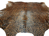 Alfombra Cuero Natural Leopardo Animal Print, Talla XL / 1,93 x 1,90 mts.