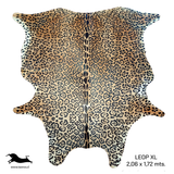 Alfombra Cuero Natural Leopardo Animal Print, Talla XL / 2.06 x 1,72 mts.