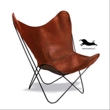 Silla BKF Butterfly - Funda Cuero Tapicería Chocolate Vintage